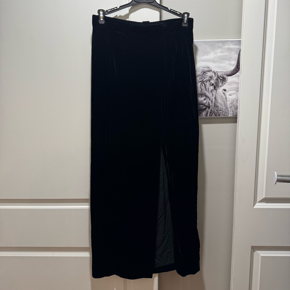 Black velvet skirt